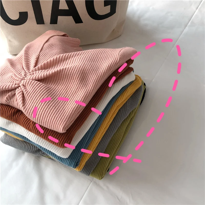 

New Sexy V Neck Women Sweaters Autumn Chest Pleated Knitted Pullovers Chic Soft Korean Slim Long Sleeve Female Basic Jumper