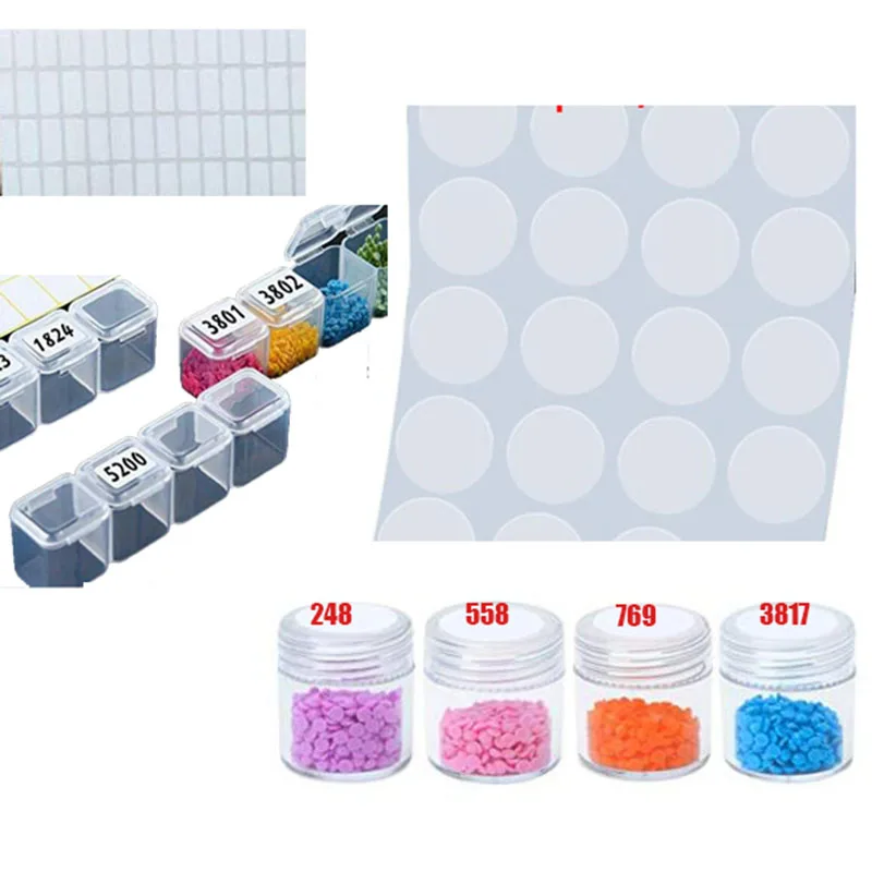 

round square500pcs stickers Diamond Classification Storage Distinguish Label Stickers Diamond Painting Accessory Embroidery Tool