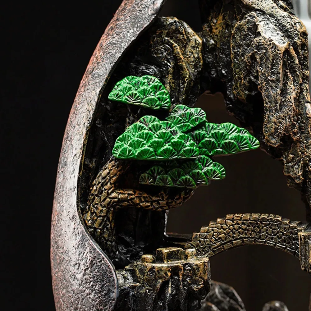 

1Pc Chiese Mountain River Backflow Incense Burner Creative Home Tea Room Temple Living Room Bedroom Office Yoga Decor