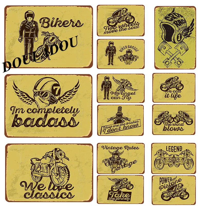 

[Douladou]Classic vehicle Vintage Metal Tin Sign Retro motocyle Plaque Poster Bar Pub Plate Wall Decoration 30*20CM