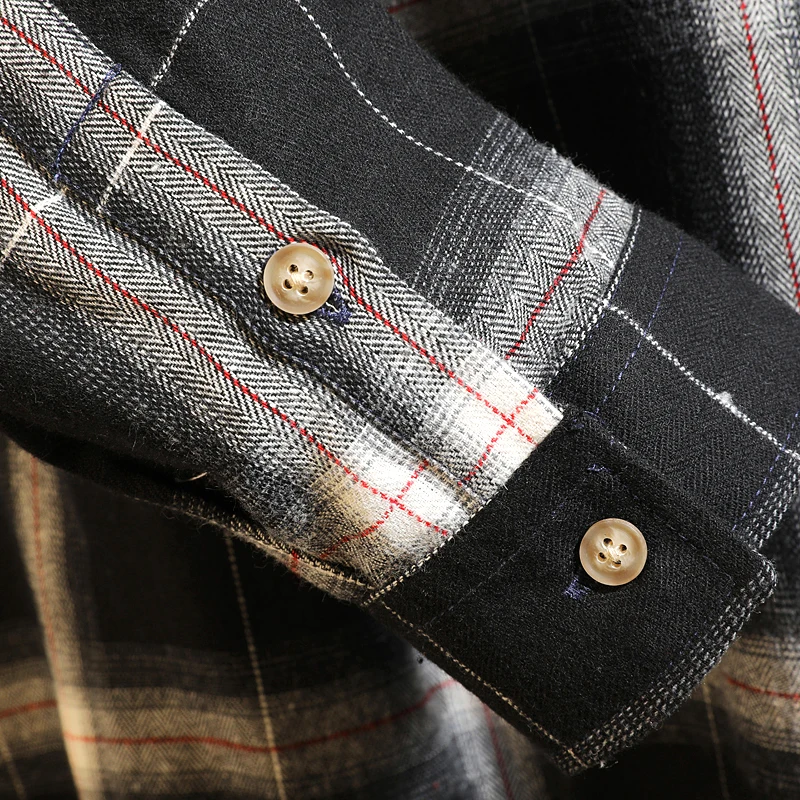 

Casual Shirts For Men Clothing 2021 Fashion Long Sleeve Plaid Shirt Men Checkered Men Shirt Long Sleeve M-5XL