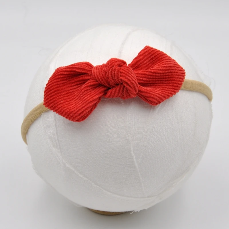 16 шт./лот Вельветовая повязка на голову с бантом тканевая нейлоновая для волос