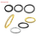 1 шт. G23 ТитанСталь с украшением в виде кристаллов нос кольцо для соска кликер из нержавеющей стали, козелка губ пирсинг сегментное перегородки Кликер