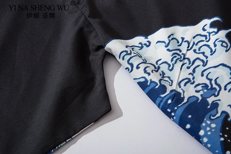 

Japanese Style Kimono for Women Men Cardigan Shirt Blouse Yukata Haori Clothing Japanese Samurai Costume Print Loose Crane Wave