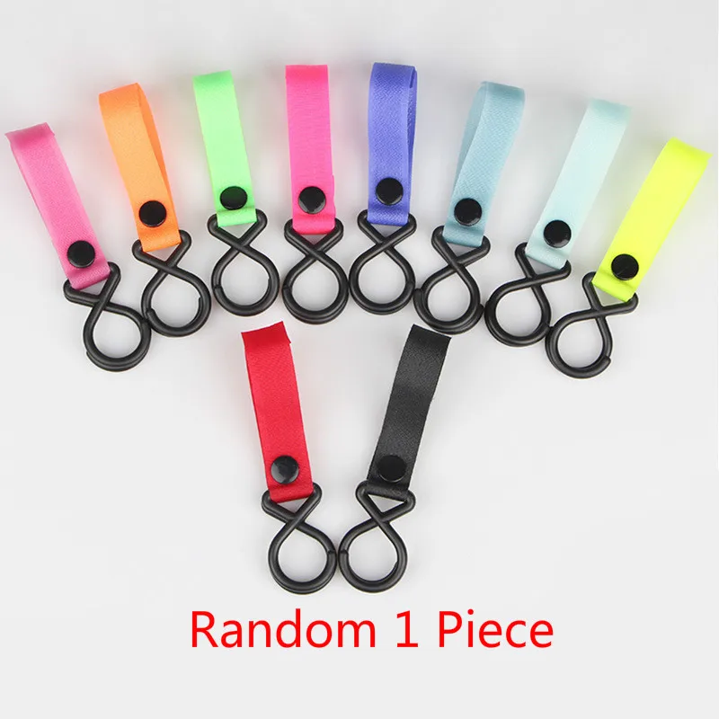 Random 1pc 1 шт. крючки для детской коляски детская коляска подвеска для коляски карабин хозяйственная Сумка зажим вращающийся крючок с ремешком и крючком - Цвет: Random 1pc