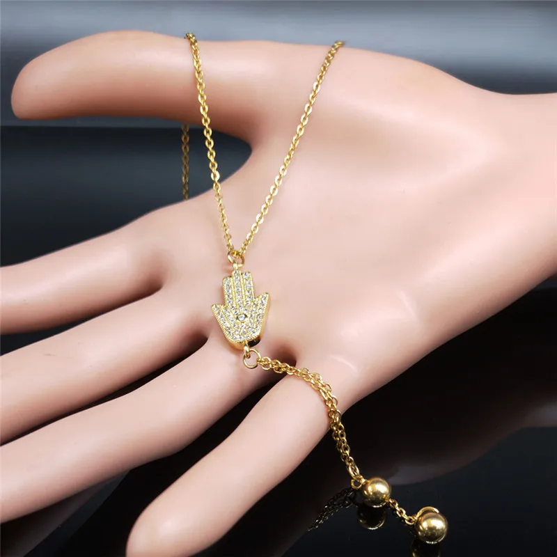 AFAWA Hamsa длинные женские ожерелья ручной работы из меди и нержавеющей стали