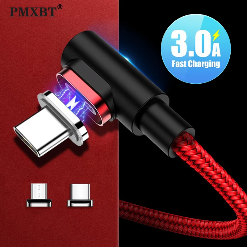 90 прямоугольный Магнитный кабель Micro USB Type C для Xiaomi 10 Huawei P40 iPhone 11 быстрая зарядка