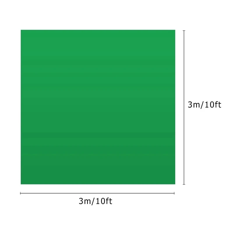 

3 x 3M / 10 x 10Ft Professional Green Sn Backdrop Studio Photography Background Washable Polyester-Cotton Fabric