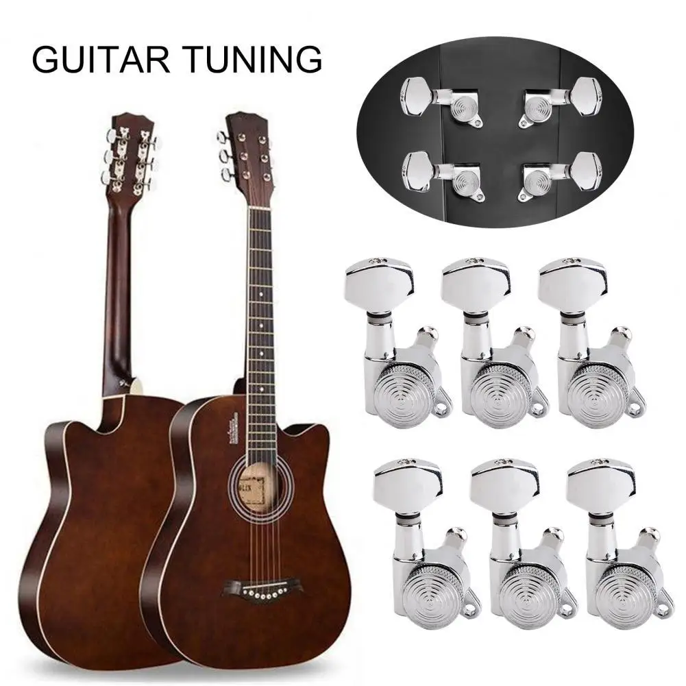 

Dropshipping 6Pcs/Set Guitar Pegs Solid Easily Install Compact Guitar String Tuning Tuner Machine Heads Knobs for Instrument