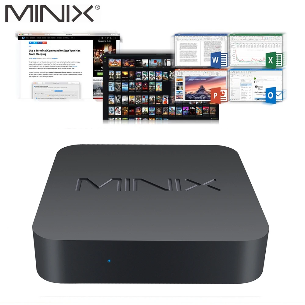 MINIX Новый NEO J50C 4 объемом памяти Гб/64GB официальная WINDOWS 10 PRO серии мини ПК Intel Pentium