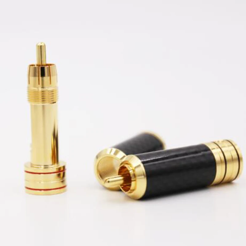 Высококачественный коннектор RCA с медным позолоченным покрытием из углеродного
