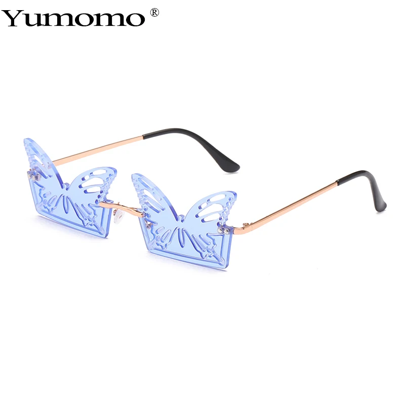 

2020 Rimless Butterfly Sunglasses Women Luxury Brand Designer Fashion Steampunk Sunglasses Vintage Shades Eyewear UV400