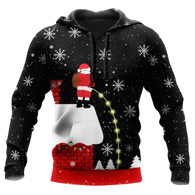 

Fashion Christmas Essential Hoodie Zipper Knit Pattern Men 3D Printing Casual Unisex Sweater Harajuku Pullover Sportswear