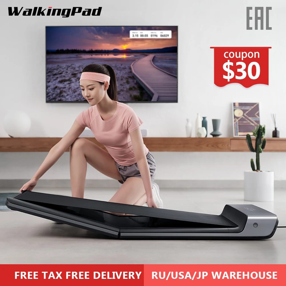 WalkingPad A1 умная электрическая складная беговая дорожка для дома тренажер бегать трусцой быстрой ходьбы в домашних условиях тренировки для похудения и оздоровления дистанционное управление спортивный инвентарь