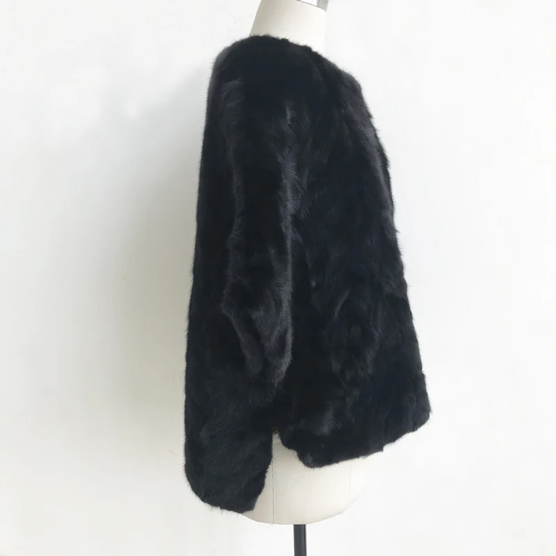 Шуба женская из 100% натурального меха норки с рукавами летучая мышь | Женская