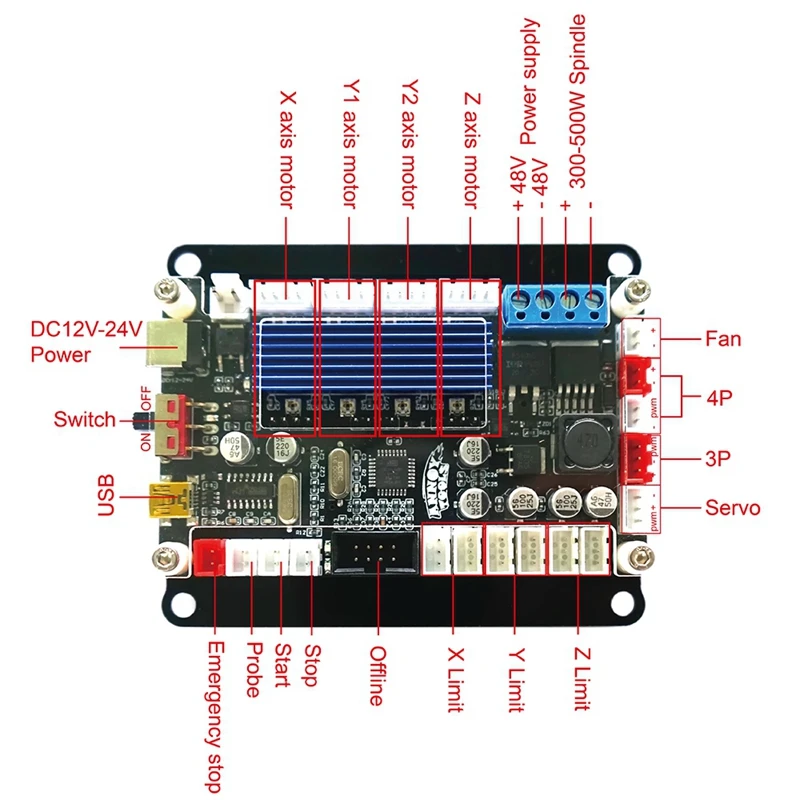 

GRBL1.1 USB 3 Axis Controller Support Offline , 3 Axis Nema 17 42Stepper Motor Driver A4988 for Engraver and CNC Router