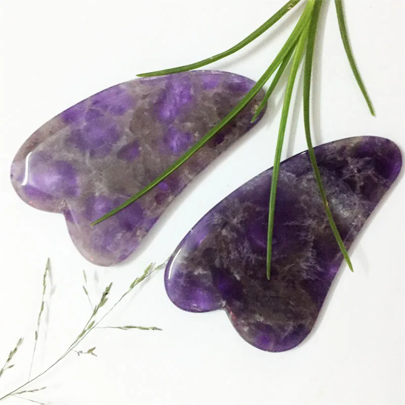 

Массажер для лица гуаша из натурального аметиста, прибор для подтяжки, кварцевый камень, антивозрастной, для заживления морщин