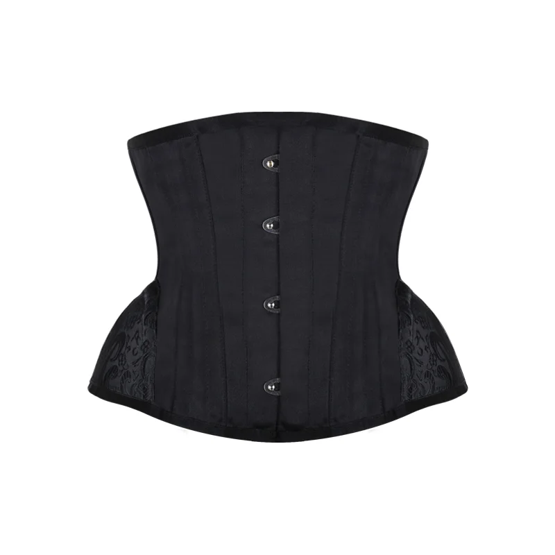 

Underbust Steampunk Corset Waist Control Gothic Corsets Cincher with Curved Hem Bustiers Embroidery Short Waist Trainer