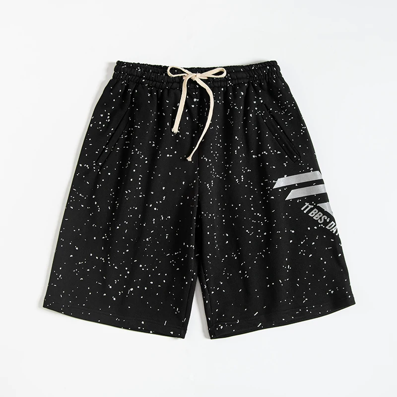 

11 BYBB'S DARK Star Reflective Shorts Summer Men Hip Hop Streetwear Fashion Male Shorts Loose High Quality Black BB028