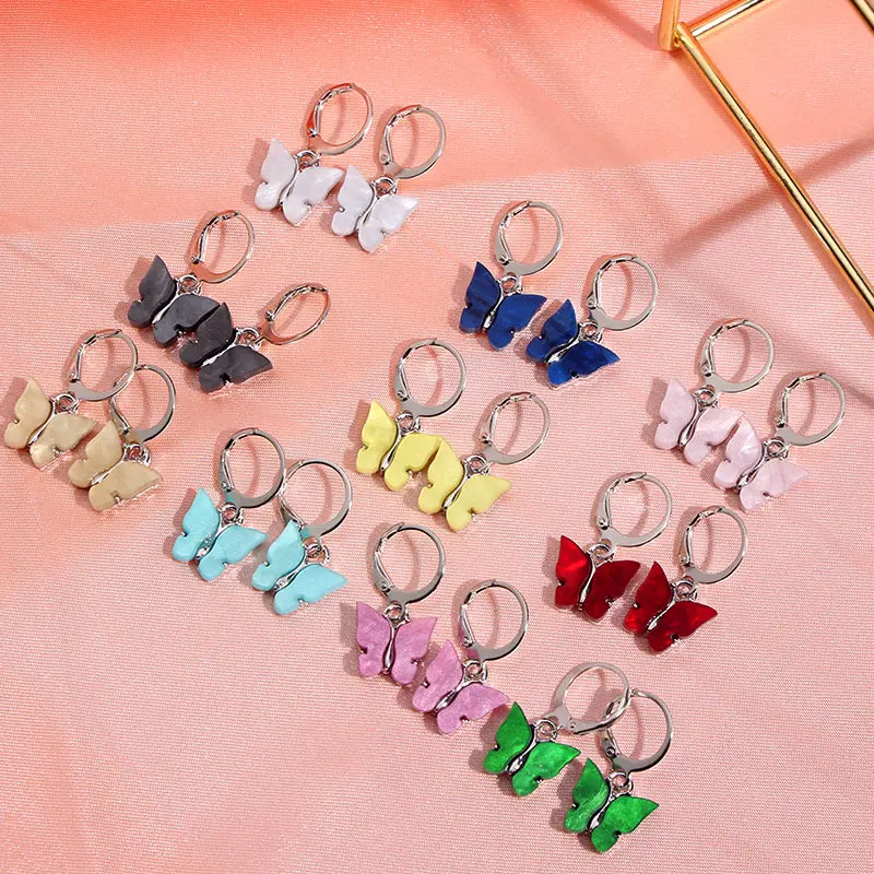 Серьги-гвоздики в стиле бохо JUST FEEL 2 пары/комплект простые акриловые маленькие