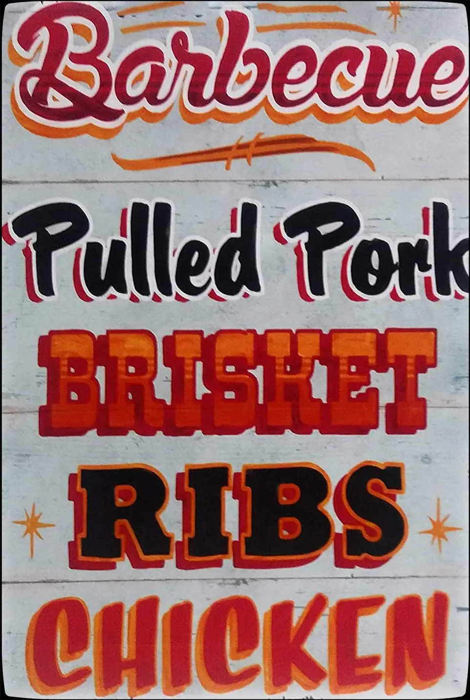 

Metal Tin Sign Vintage Art Decoration Barbecue Pulled Chicken for Home Kitchen Chicken House Farm Restaurant Vegetable Market