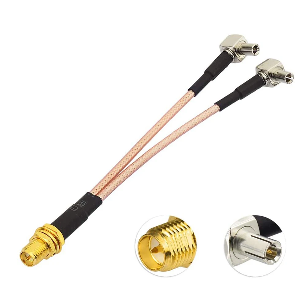 Гнездо RP-SMA на Y-образный 2xTS9 TS-9, штекер сплиттер-Сумматор RF гибкий соединительный кабель RG316 6 дюймов