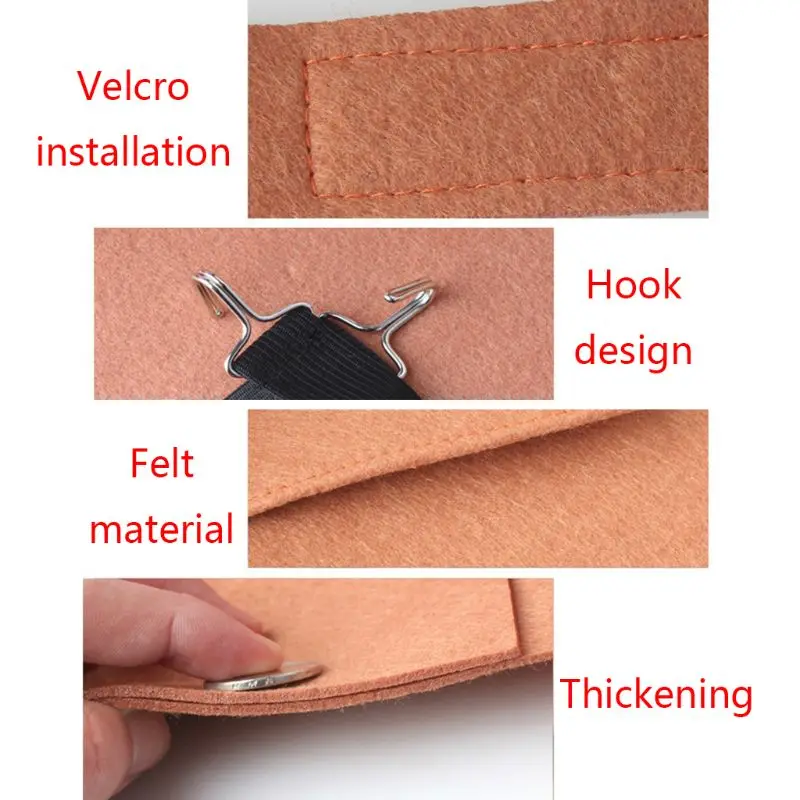 

Multi-Pocket Car Seat Back Organizer Wool Felt Storage Container Hanging Box Multifunction Vehicle Storage Bag Car-styling