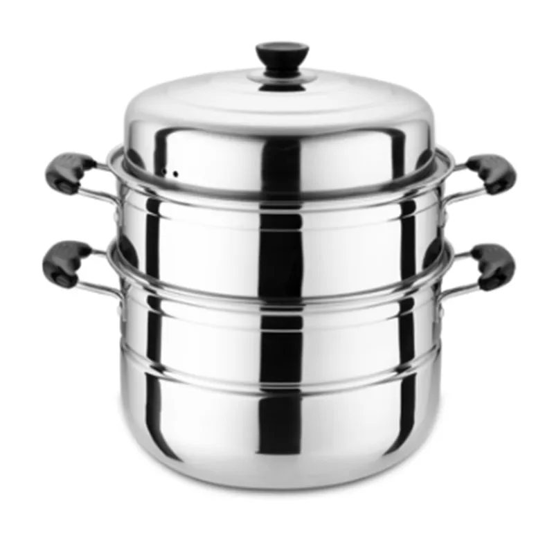 Двухслойный толстый Пароварка из нержавеющей стали суп паровой горшок
