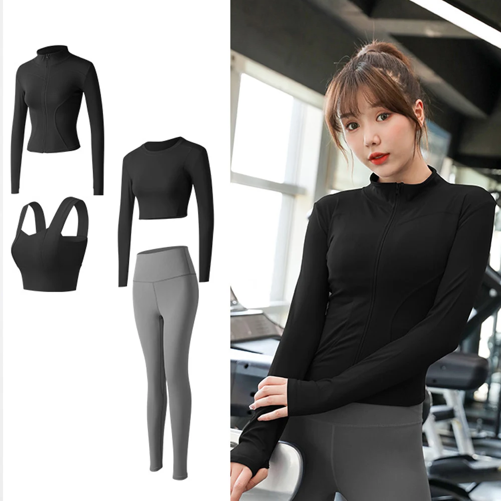 

Vigoкоротya комплект из 4 предметов, одежда для тренировок, женский спортивный топ и леггинсы, спортивная одежда для женщин, одежда для спортза...