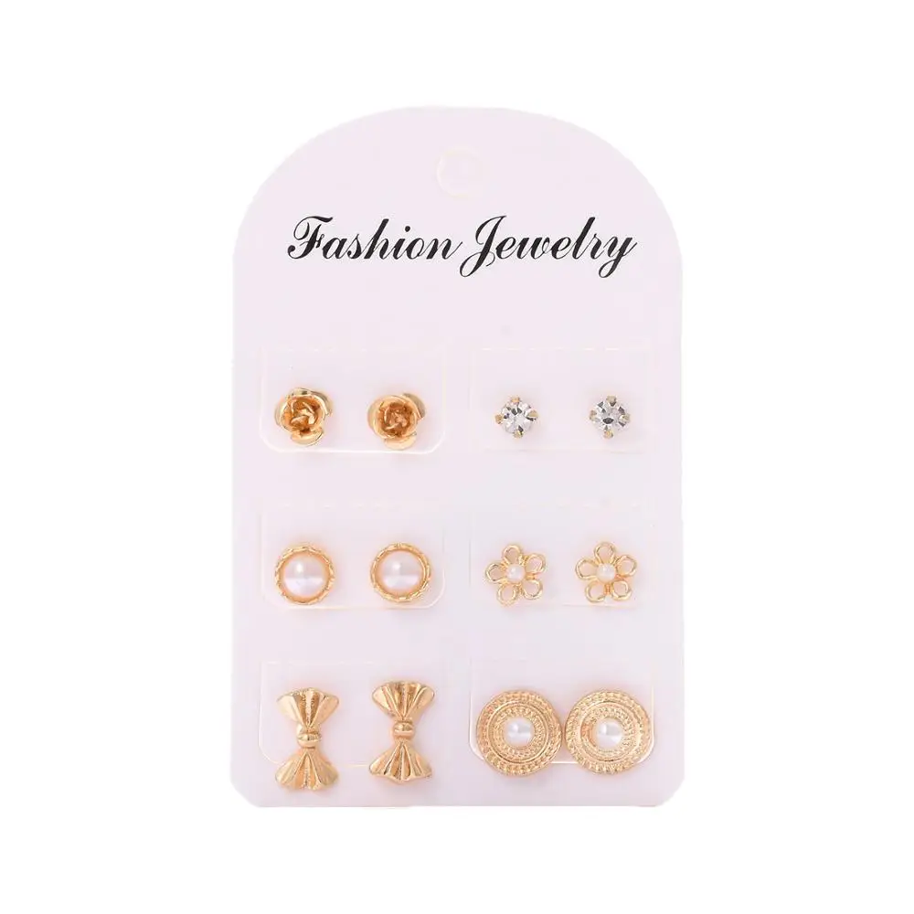 

Geometric Mixed Moon Triangle Small Stud Earrings Sets For Women Simple Minimalist Earrings Girls Tiny Ear Studs Party Jewelry