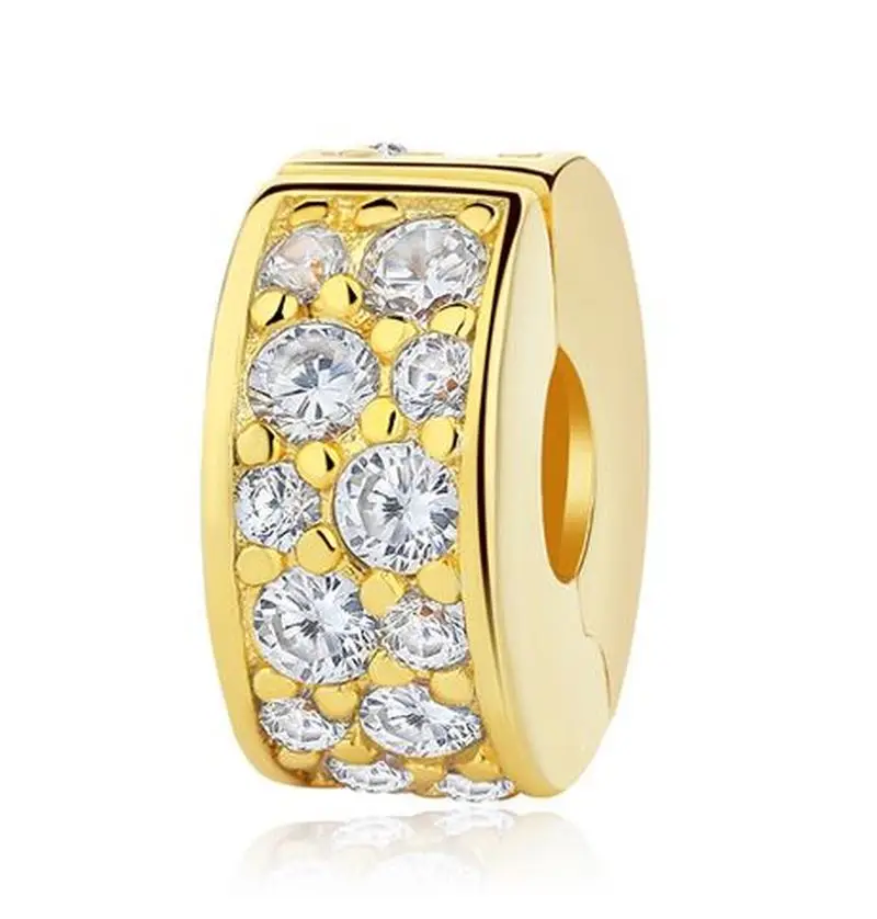 100% Стерлинговое Серебро бусы с фиксированным кулоном CZ Шарм подходит для