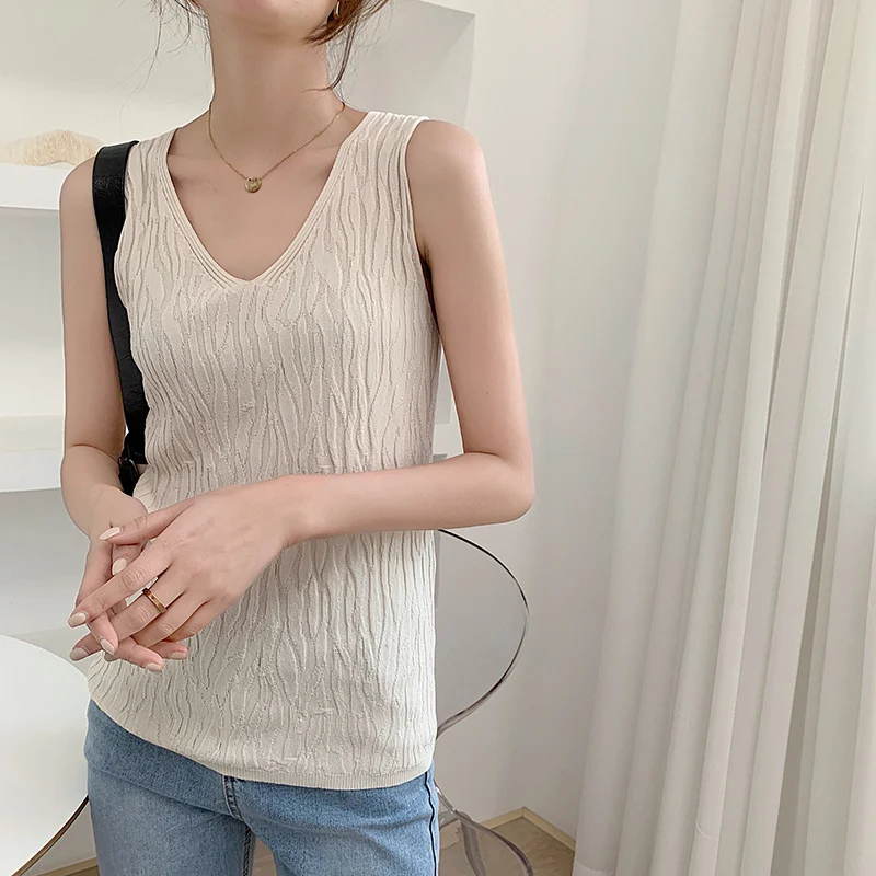 

Топ женский без рукавов, с пышными рукавами и V-образным вырезом