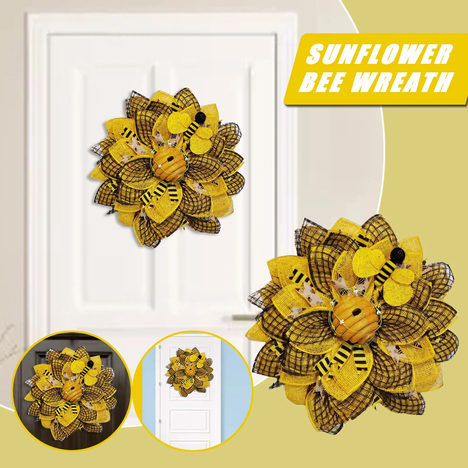 

Милые искусственные листья пчелы венок из подсолнухов на пасхальную тему с изображением кролика и искусственный венок подвесные кулоны пе...