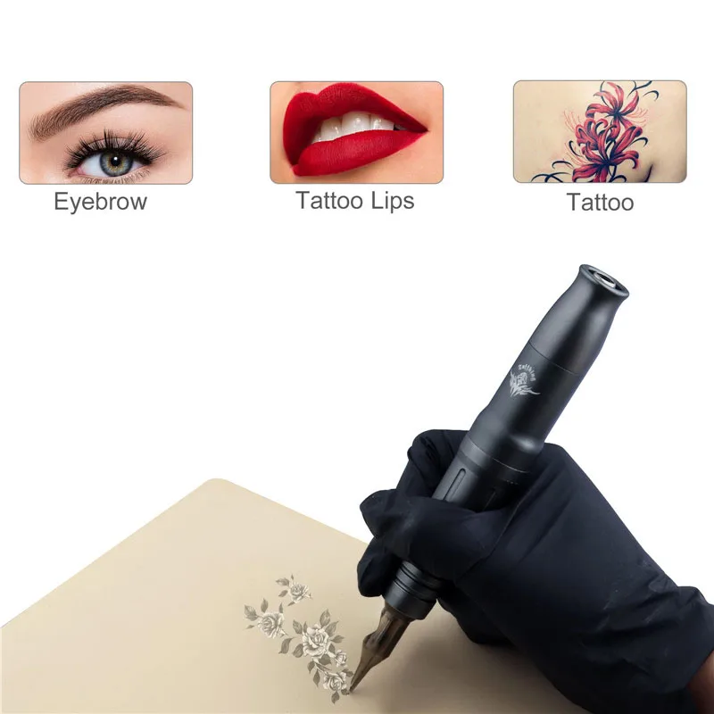 New Eyebrow Tattoo Machine Rotary Permanent Makeup Machine Pen 12000RPM LED Light Design Eyeliner Tattoo Supplies for Body Art