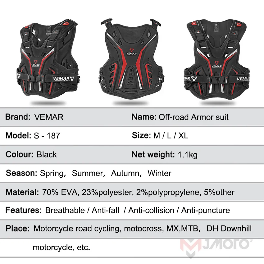 Защитный жилет Vemar мужской для мотокросса защитная безрукавка езды на мотоцикле
