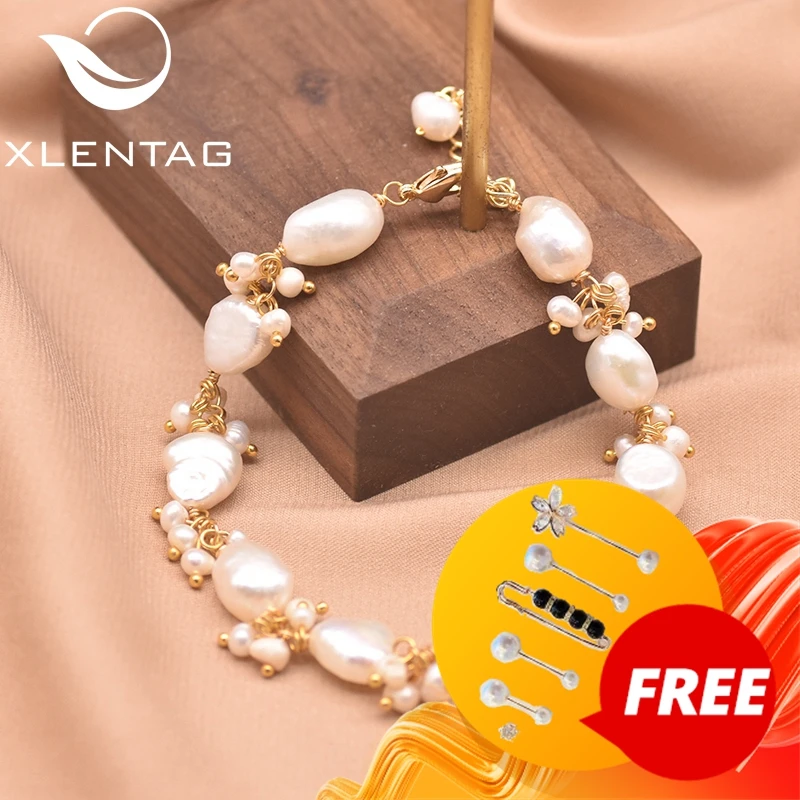 XlenAg естественный неправильной формы из барочного жемчуга браслет женский день