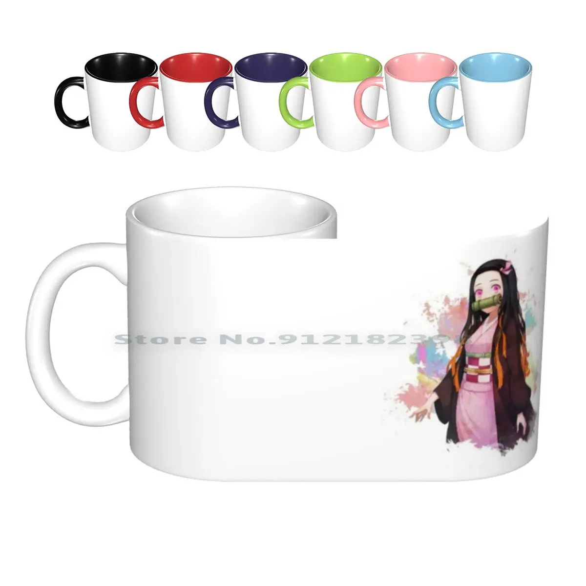 

Керамические кофейные чашки Nezuko в виде демона, чашка для молока и чая, чашка с логотипом демона, демона, демон, аниме, демон, манга, демон, экшн