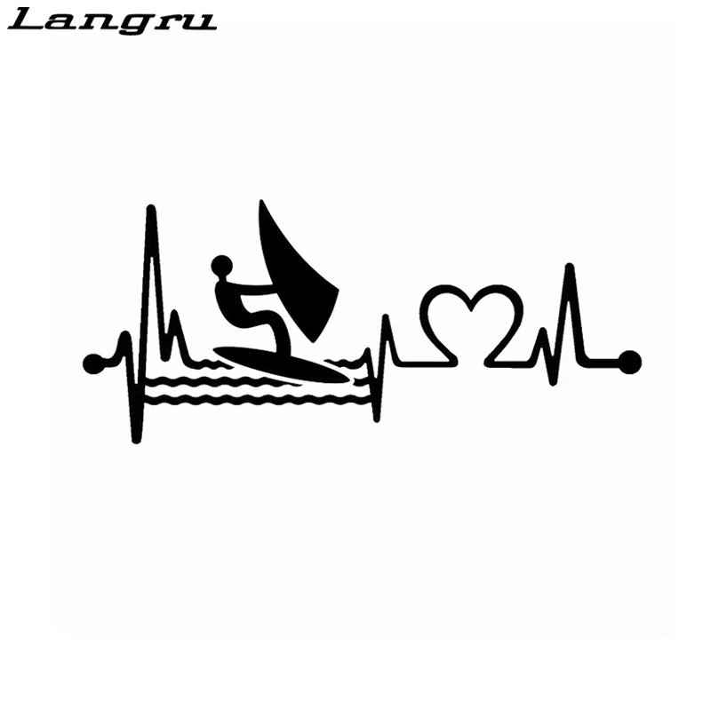 Langru 14 7 см * 6 5 Виндсерфинг с сердцебиением Lifeline Kiteboard виниловая автомобильная