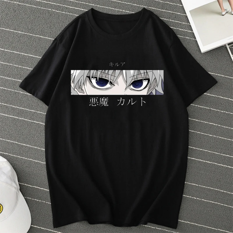 

Hunter X Hunter Anime Heren T-shirt Tops Tees Killua Zoldyck Devil Eye Teeshirt Tops Korte Mouw Casual Mannen kleding Mannelijke