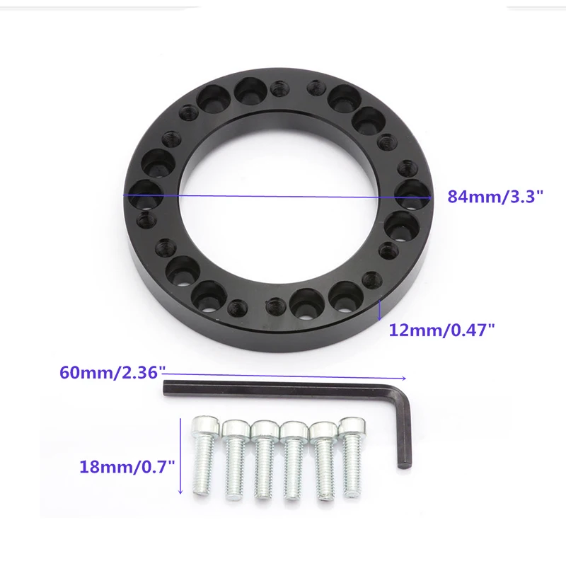

Hole Steering wheel hub Aluminum Set Kit Universal 12mm Wrench Adapter
