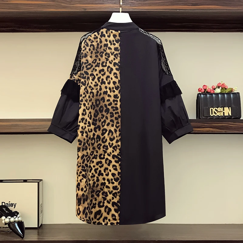 Женское платье-рубашка большого размера Весенняя модель 2022 Модные свободные