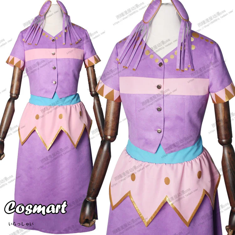 

Anime JOJO'S BIZARRE ADVENTURE Joseph Joestar Pink Uniform Dress Cosplay Costume Halloween Suit For Women Men Outfit New 2020