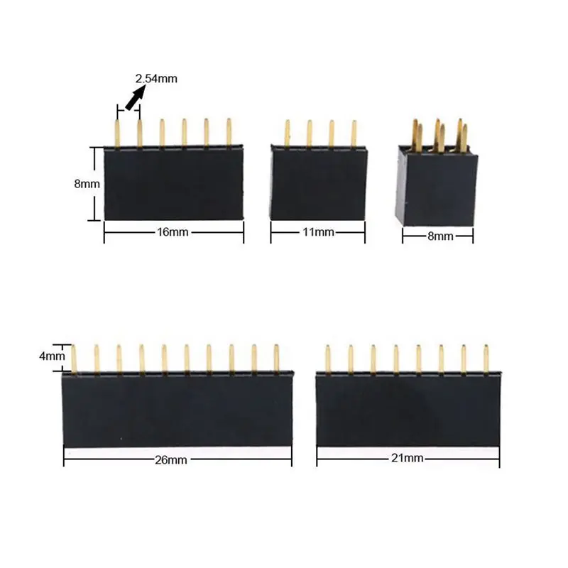 90 шт 2 54 мм для Arduino наращиваемых щит женский штыревой разъем кабельные