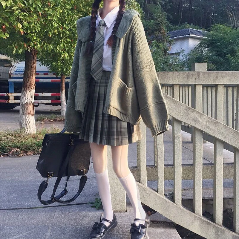 Свитер, верхняя одежда, 2020 год, кардиган страна чудес, пальто JK, японская мода, школьная юбка, школьная форма для девочек