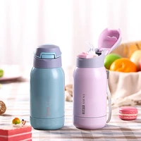 high quality 250ml portable vacuum thermal flask thermo cup insulation cup with straw stainless steel sport tumbler mug for kid