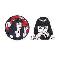 r921 1pcs pulp fiction sticker for clothing applications patches on clothes iron embroidered patch for backpack badge