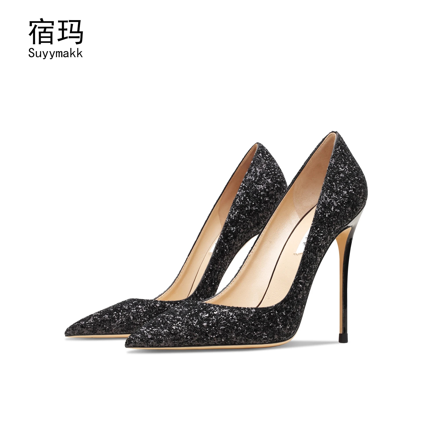 Стразы женские туфли на высоком каблуке лодочки с заостренным носком шпильках