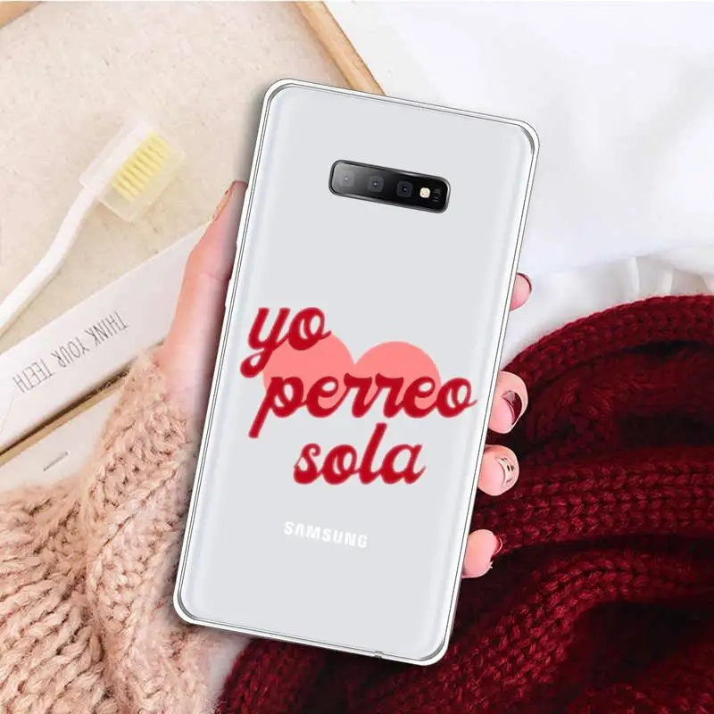 

Yo Perreo Sola Bad Bunny Maluma Phone Case Clear Transparent for samsung A 21s 50 71 S 8 9 20 note 10 20 plus ultra
