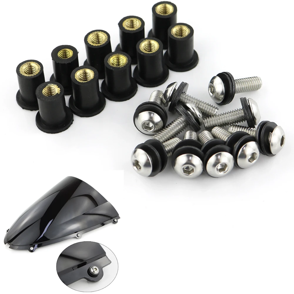 Комплект болтов на лобовое стекло из нержавеющей стали для Suzuki GSX250R GSX650F GSX750S GSX1000S
