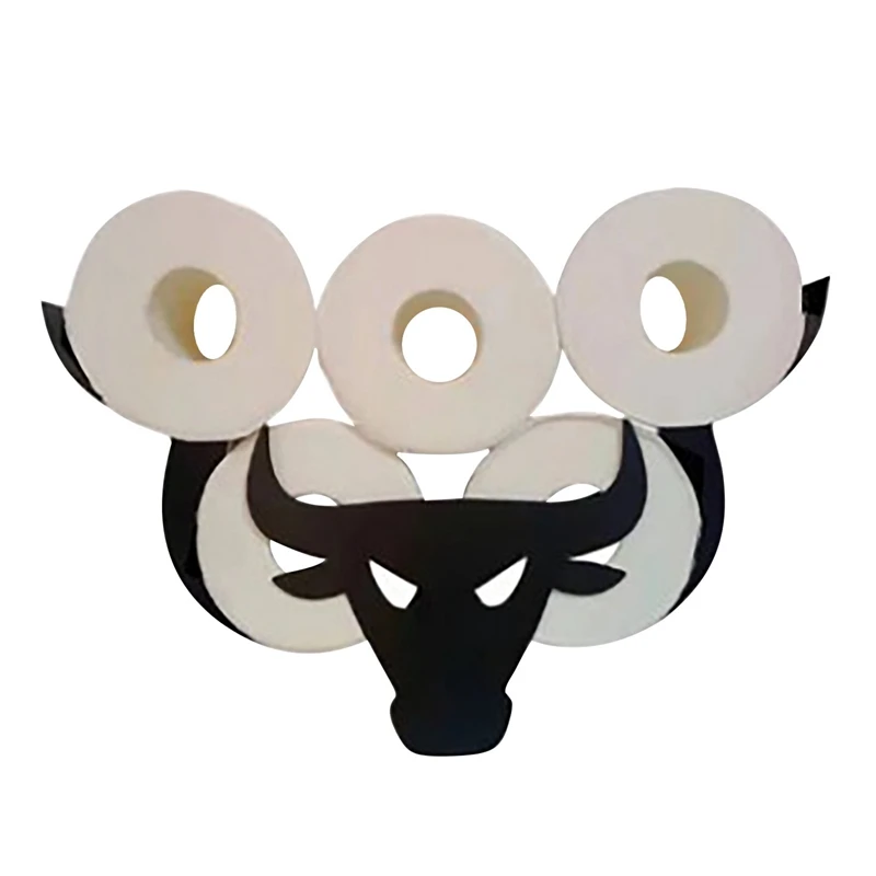 

Black Cow Toilet Roll Paper Holder Free-Standing Bathroom Tissue Storage Cattle Wall Mounted Roll Tissue Storage Shelf